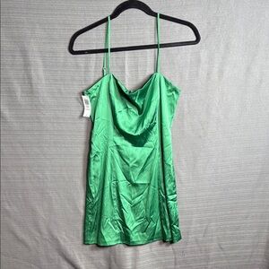 Green Satin Slip Dress‎ NwT size 6